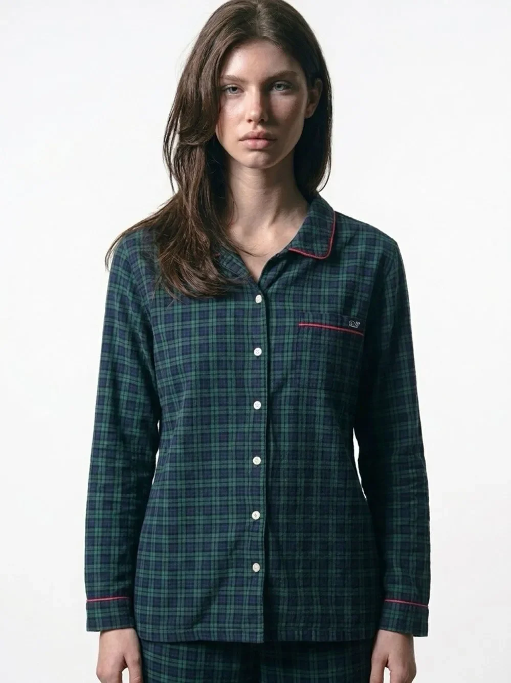 VINEYARD VINES | Plaid Pajama Top Green Blue Red Women’s Size X-Small